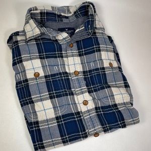 American Eagle Blue Plaid flannel Button Down